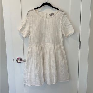 Simple short sleeve white dress